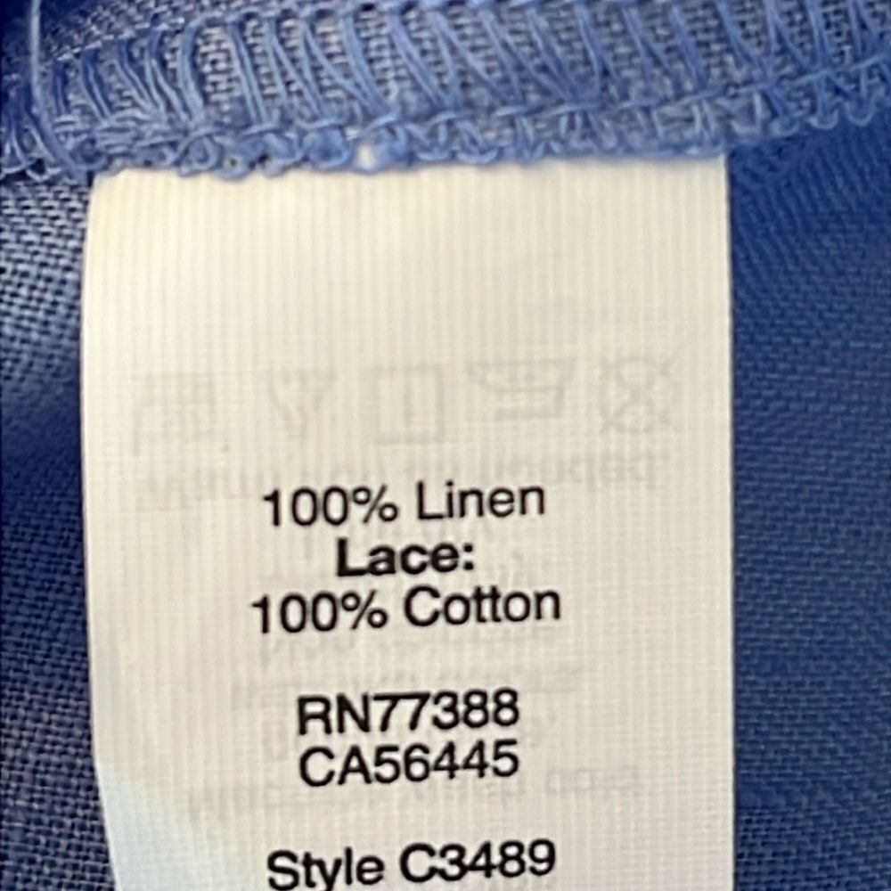 New! J. Crew Factory Linen Top Crochet Women's Size 2 Blue NWT - Picture 12 of 13